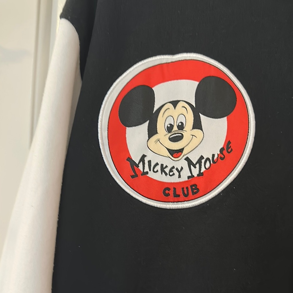 Disney Mickey Mouse Club Black and White Varsity Jacket Size Large - Picture 2 of 5
